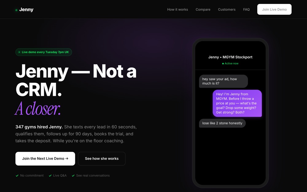 A live software sales page built and deployed by the OS